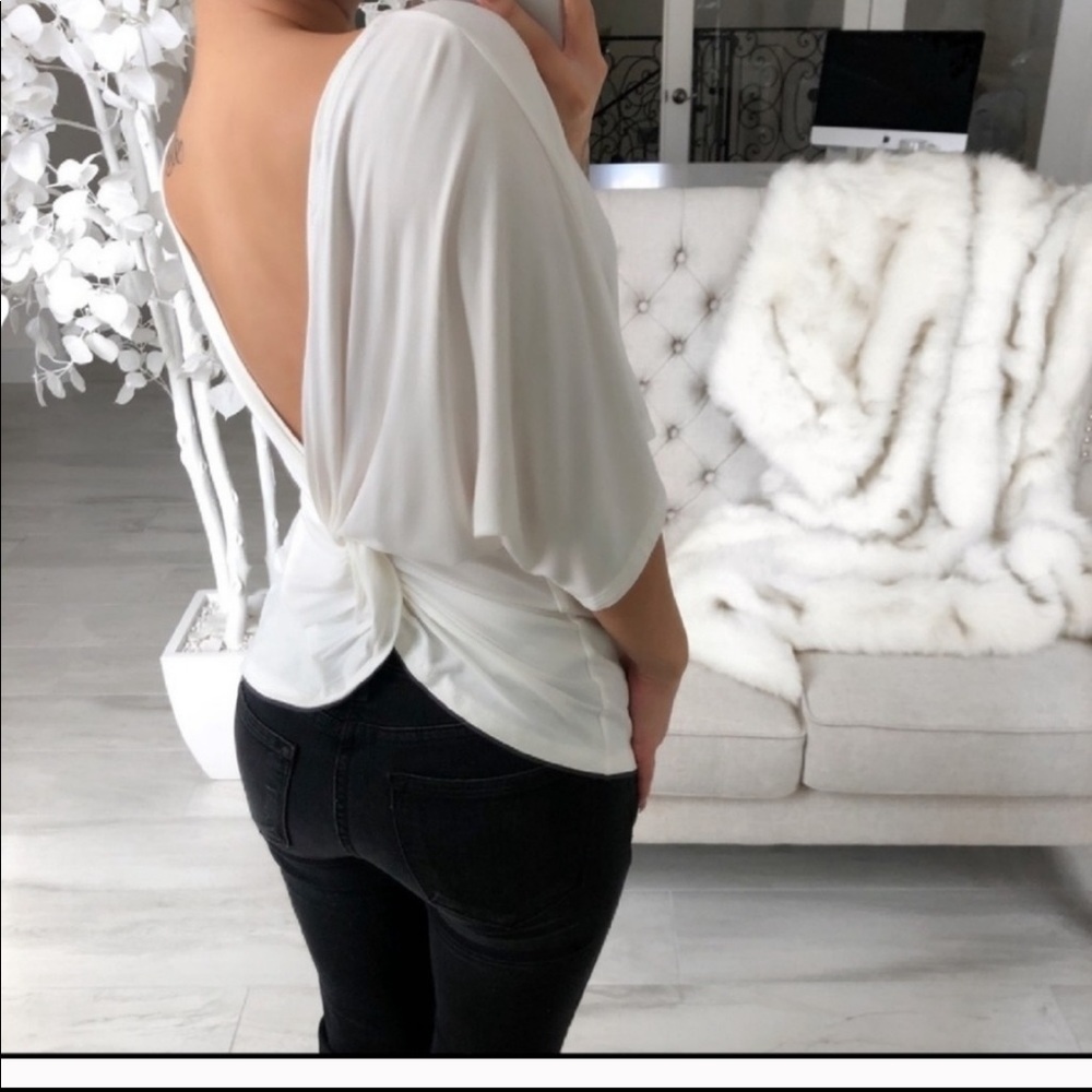 *Donated* ekAttire SUNDAZE Ivory Knot Top - Picture 3 of 6